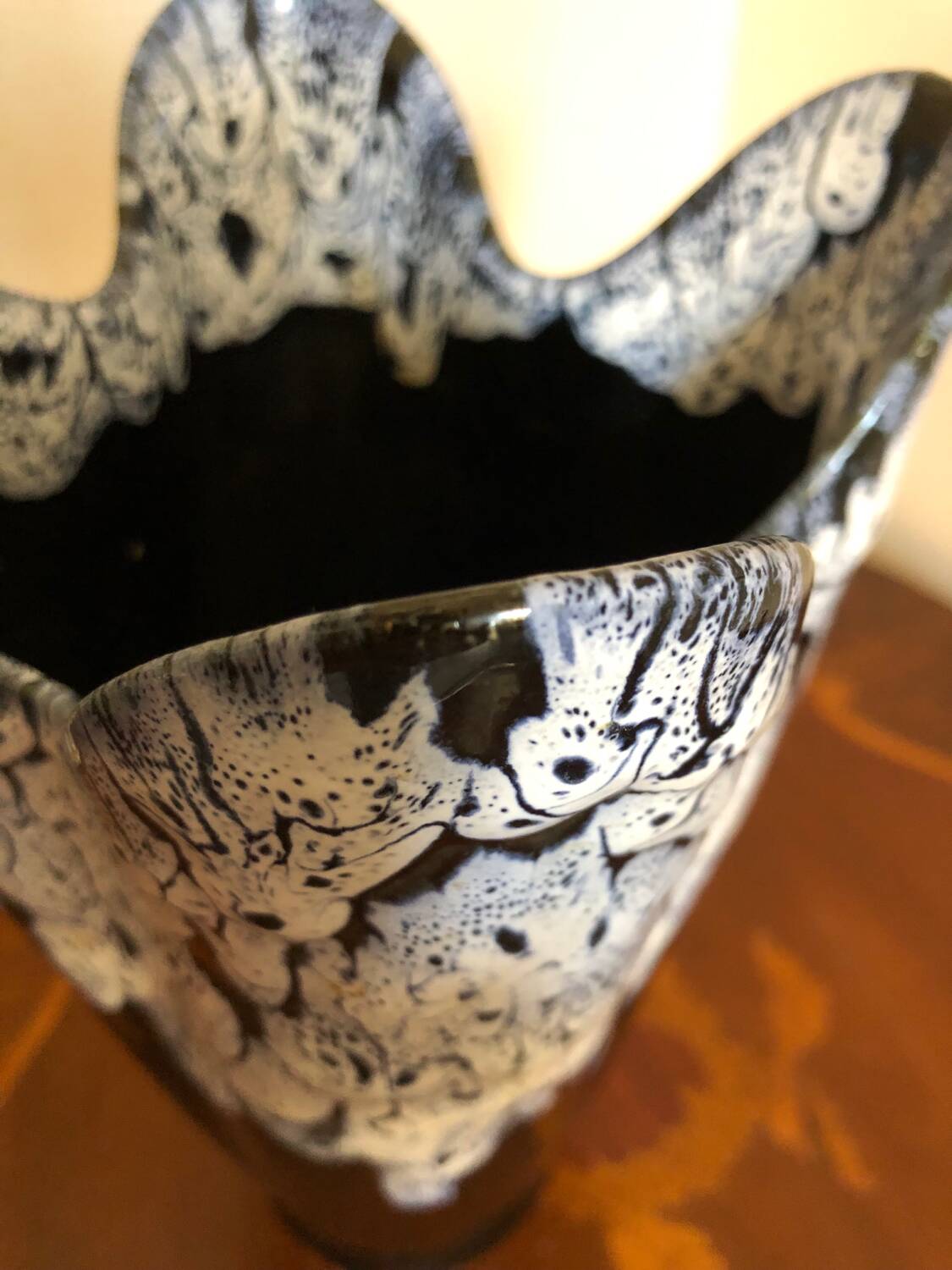 Flame stoneware ceramic vase