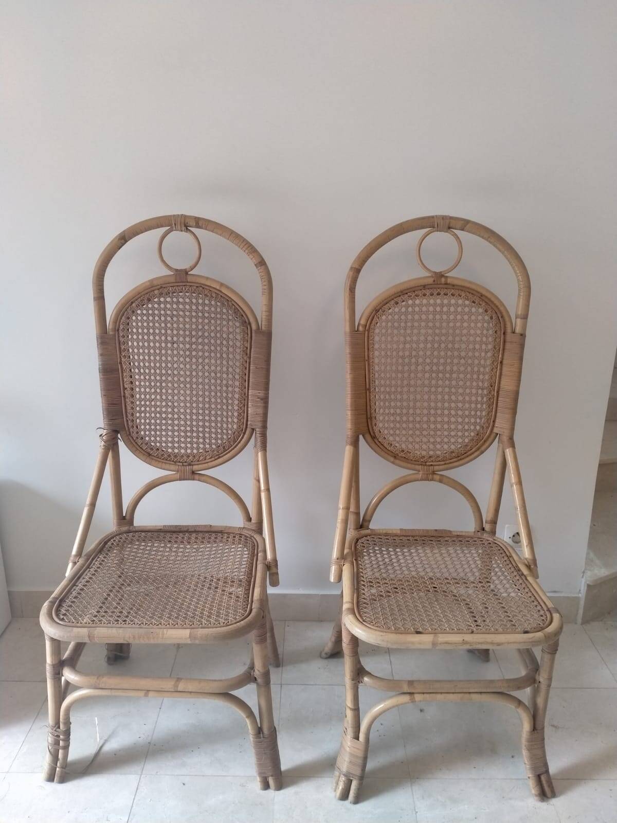 Pair of rattan chairs