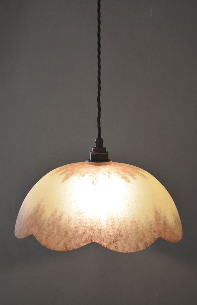 1970's French Vintage Domed Pendant Lamp Shade