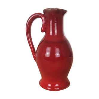 Red ceramic pitcher