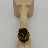 Vintage earthenware wall light, ivory white