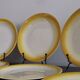 9 plates for dessert old moulin des loups vintage yellow edge
