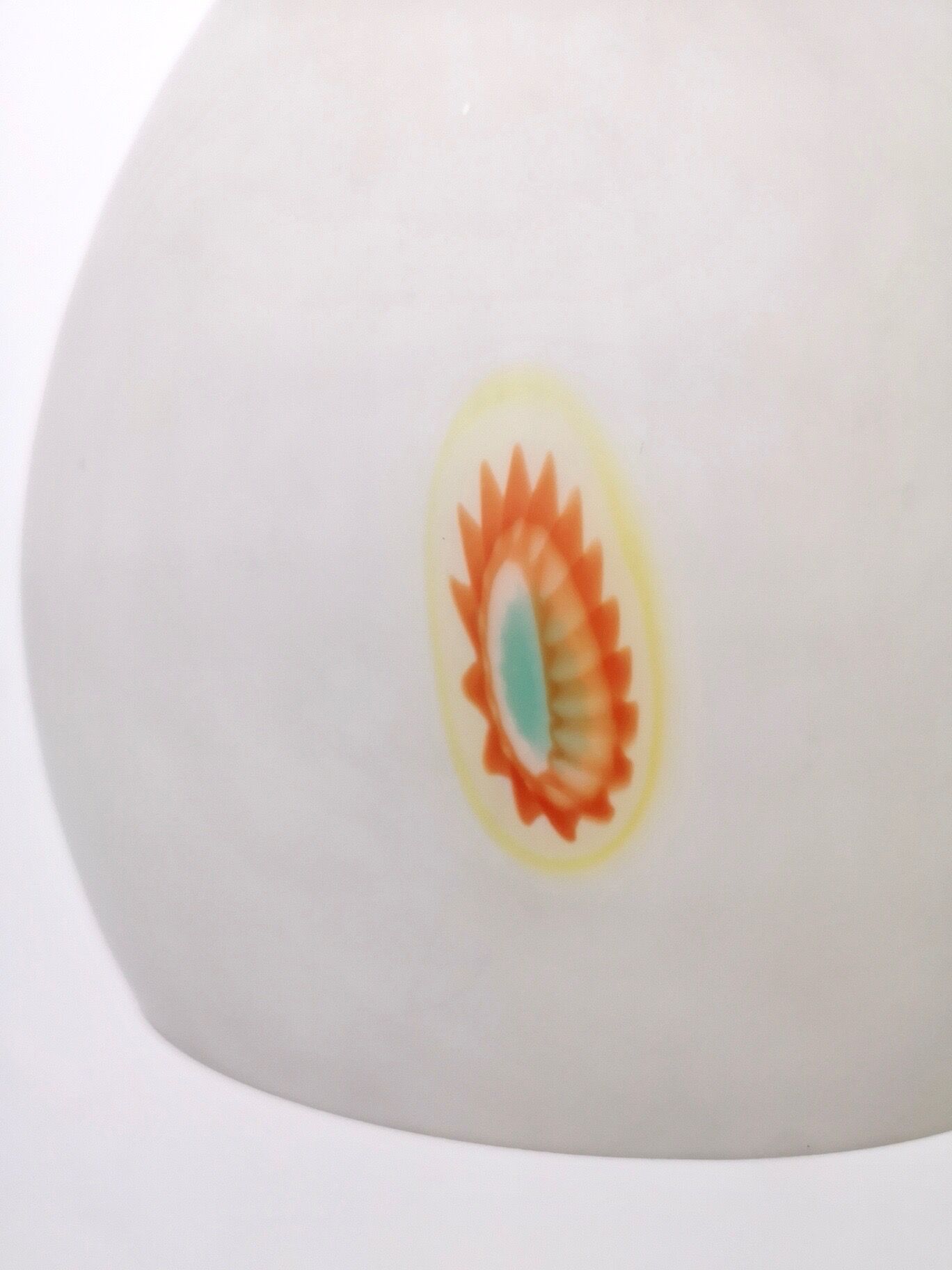 Vintage Encased and Blown Glass Pendant with Orange Murrine, Italy