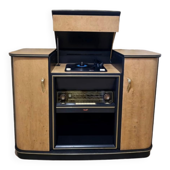 Radio cabinet record player