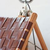 Pair of Teak & Leather heaters - model "Los Angeles" - Olivier de Schrijver