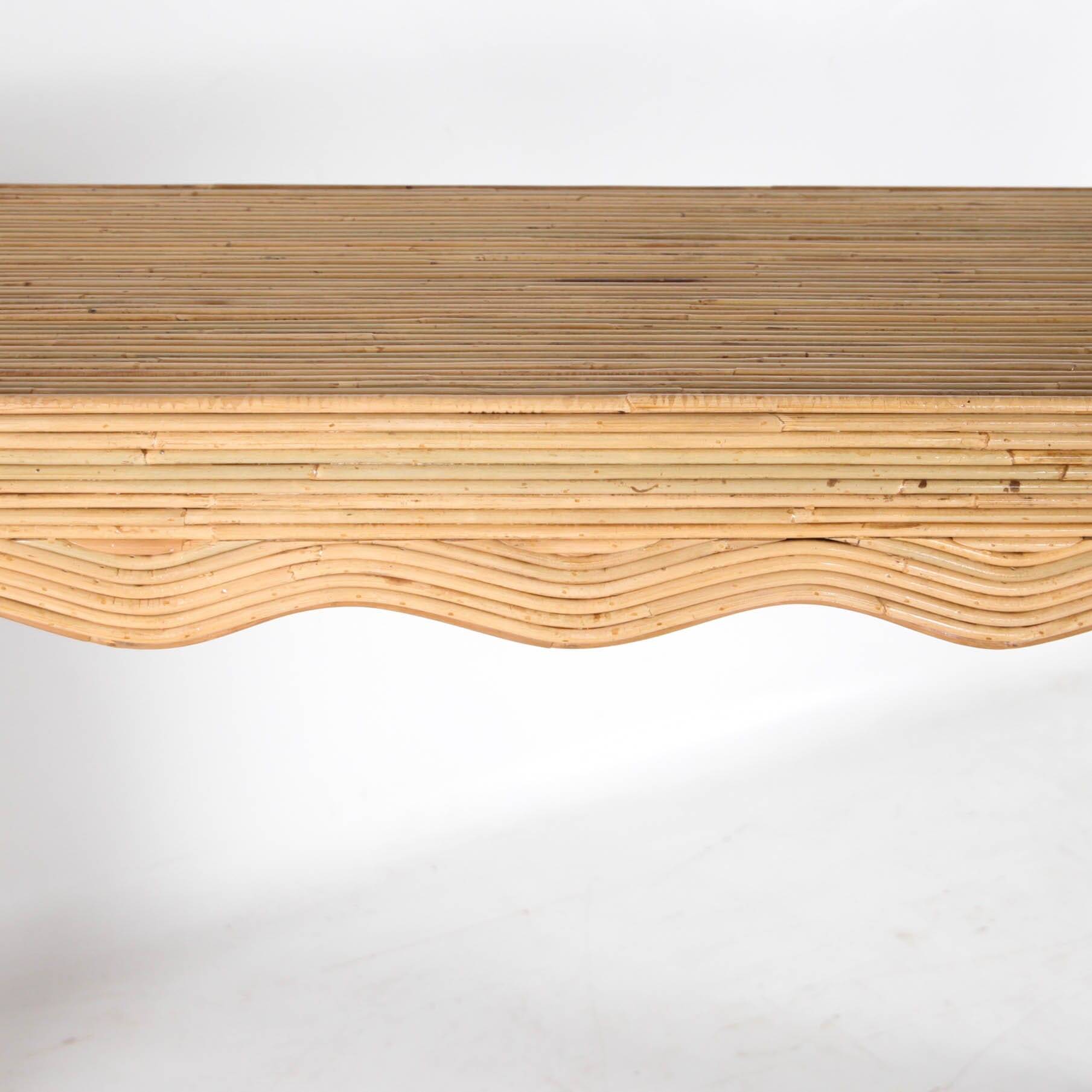 Console « vagues » en rotin