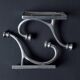 Pair of vintage cast aluminum coat hooks