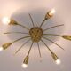 J.T. Kalmar Sun Lustre in Brass Mid-Century, Austria, 1950s