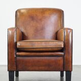 Art Deco sheep leather armchair with a lot of character