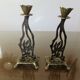 Pair of art nouveau style brass candlesticks