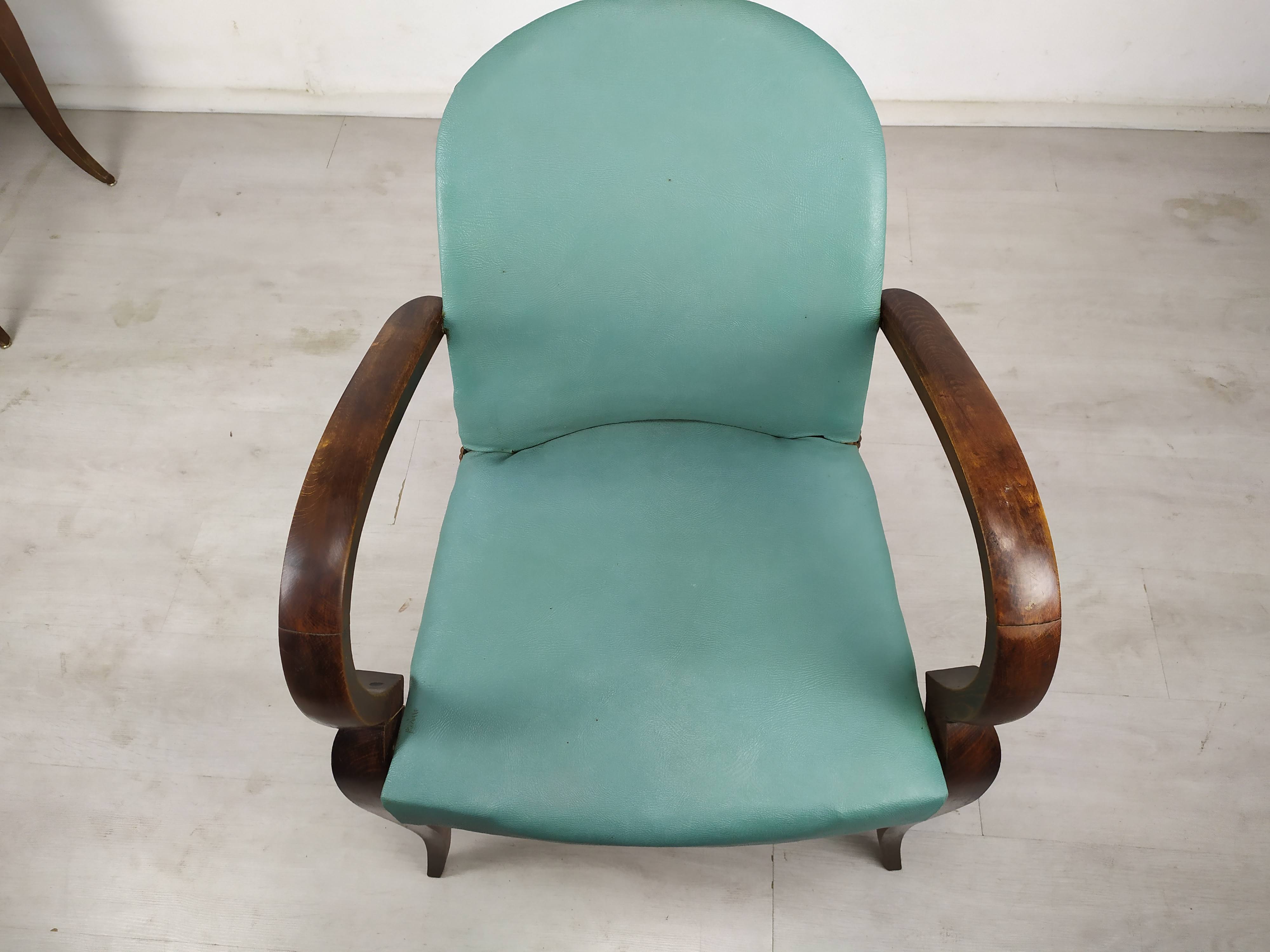 5 art deco bridge armchairs