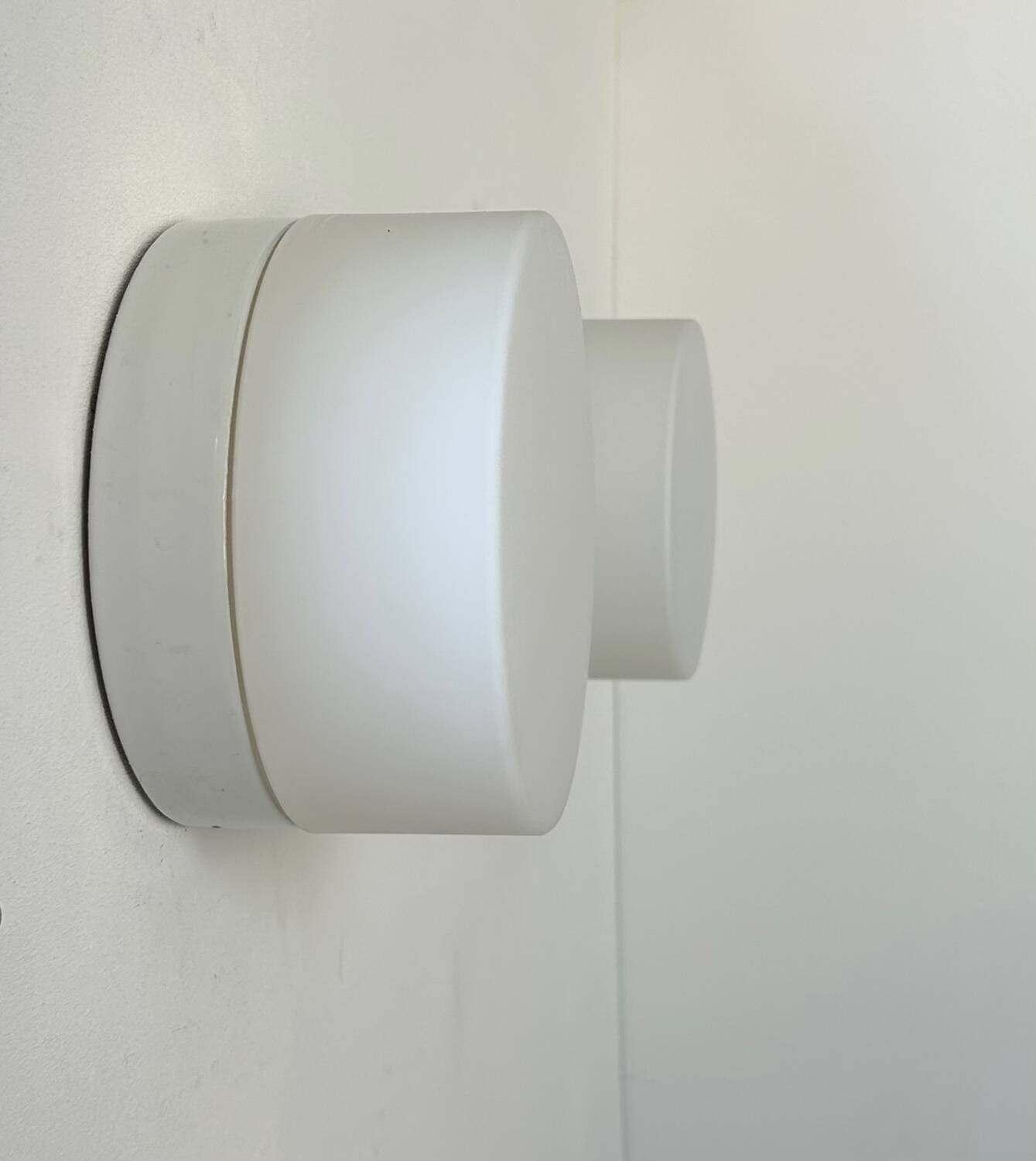 Pair of vintage porcelain and opaline wall lights, France 1970