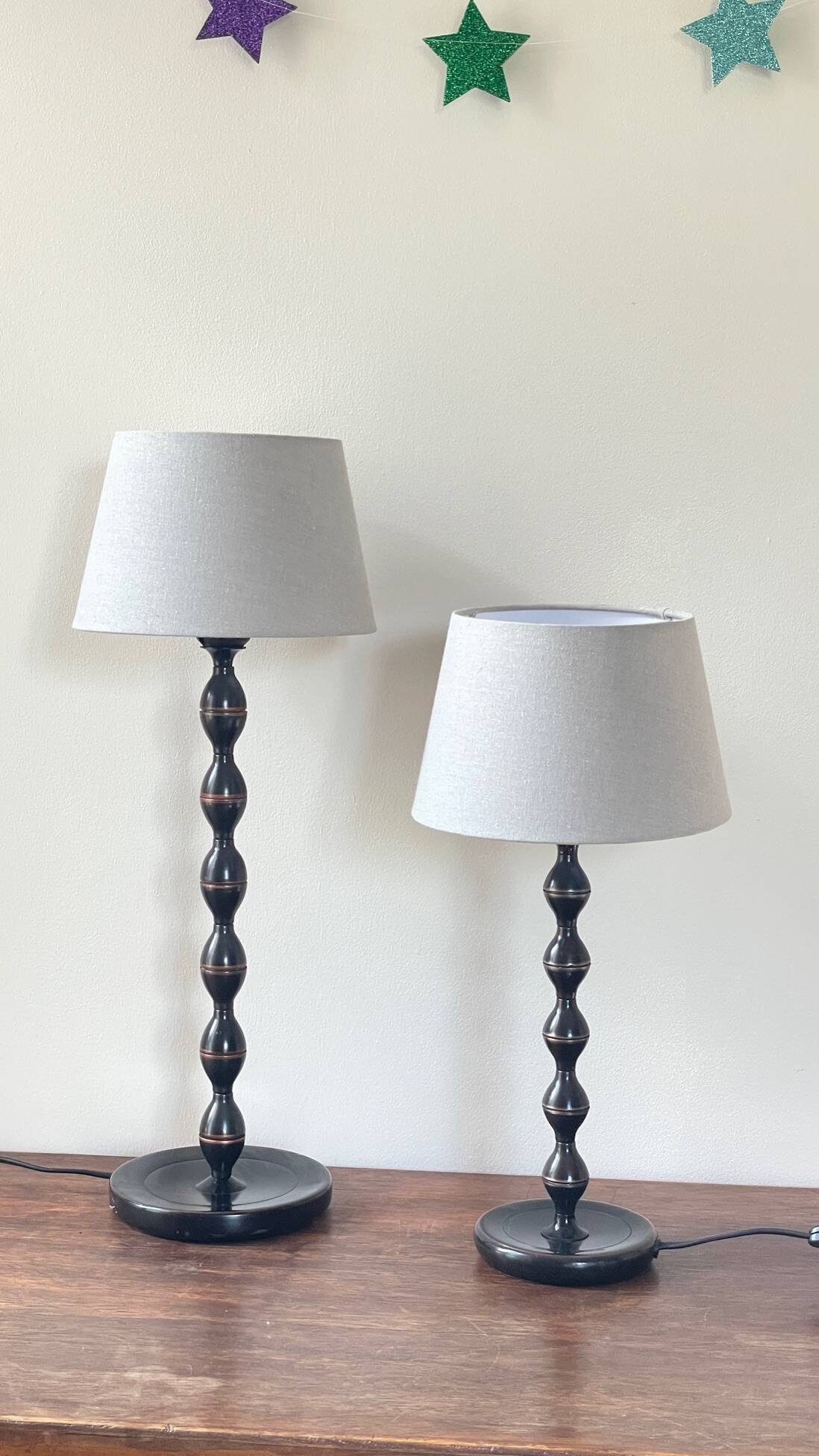 Paire lampes bobines ikea vintage