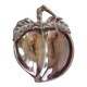 Vintage silver-plated metal dish in the shape of a peach.