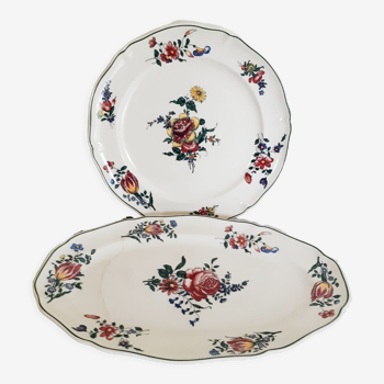 Round and oval serving dishes in Villeroy and Boch earthenware "Old Strasbourg"
