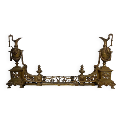 Paire de chenets en bronze Napoléon III