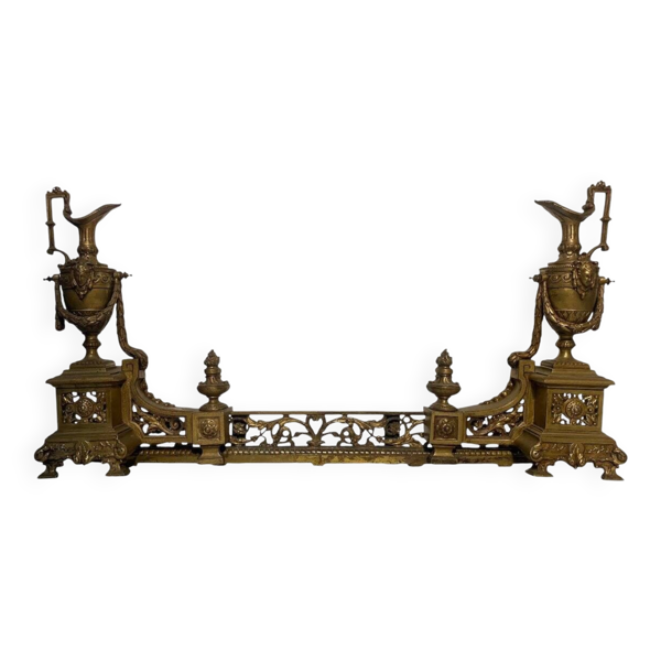 Paire de chenets en bronze Napoléon III