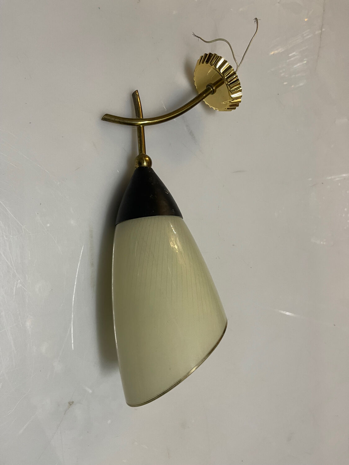 Italian Glass Brass Sconces in the Style of Stilnovo 1960’s