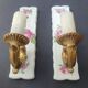 Pair of vintage Limoges ceramic wall sconces