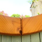 Vintage Scandinavian pine mirror by Glasmaster Markaryd 1970s