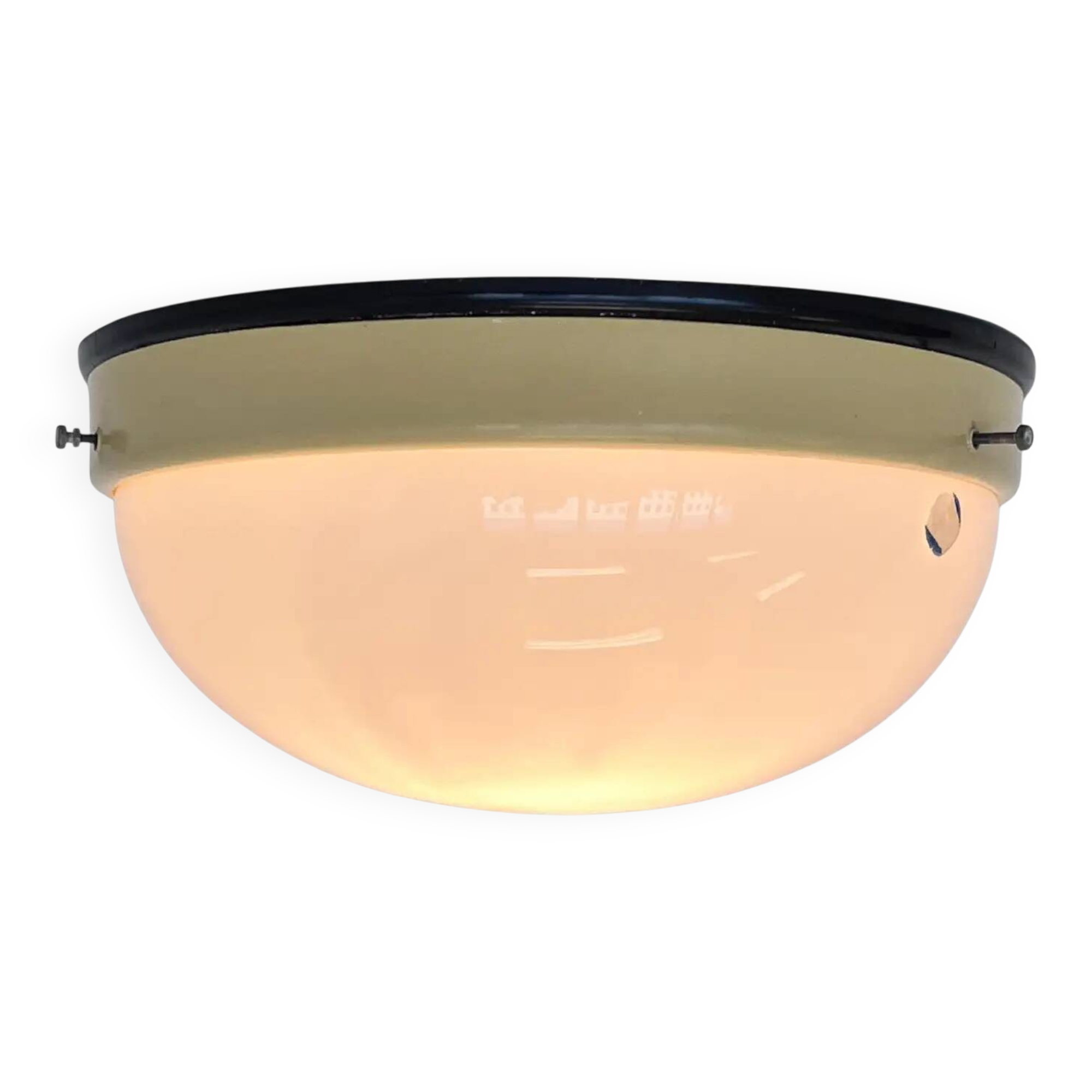 Pair of bakelite Bauhaus ceiling light or flush mounts, 1940s