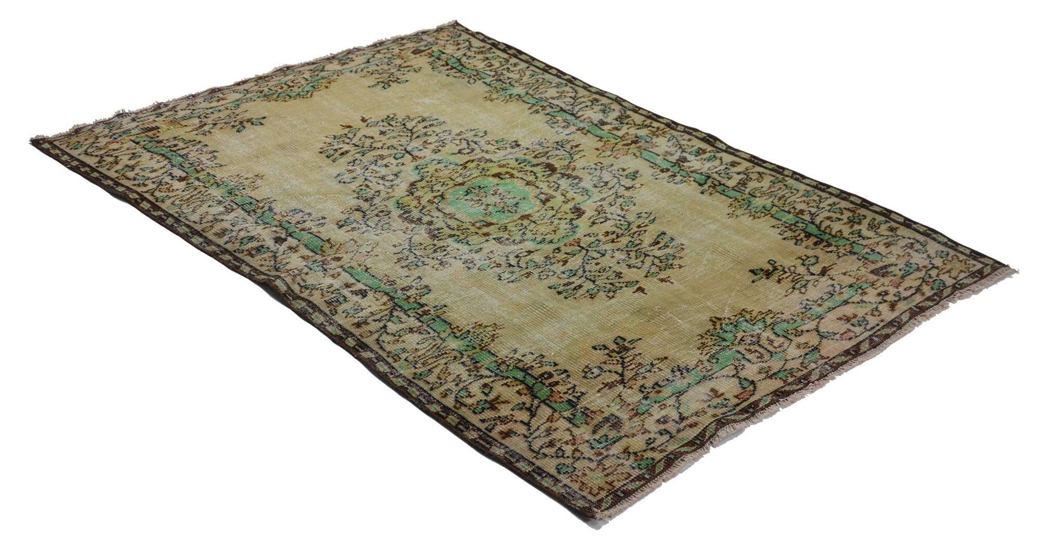 One-of-a-kind turkish handwoven vintage rug - rustic vintage charm 250x 157