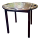 Table basse de bateau vintage pliante en bois et laiton