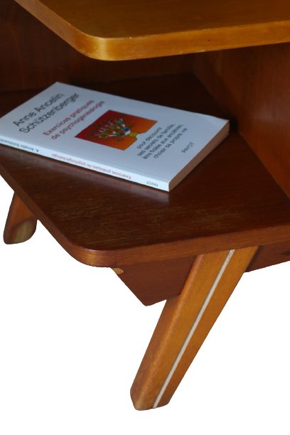 Paire de chevets vintage en bois pieds compas