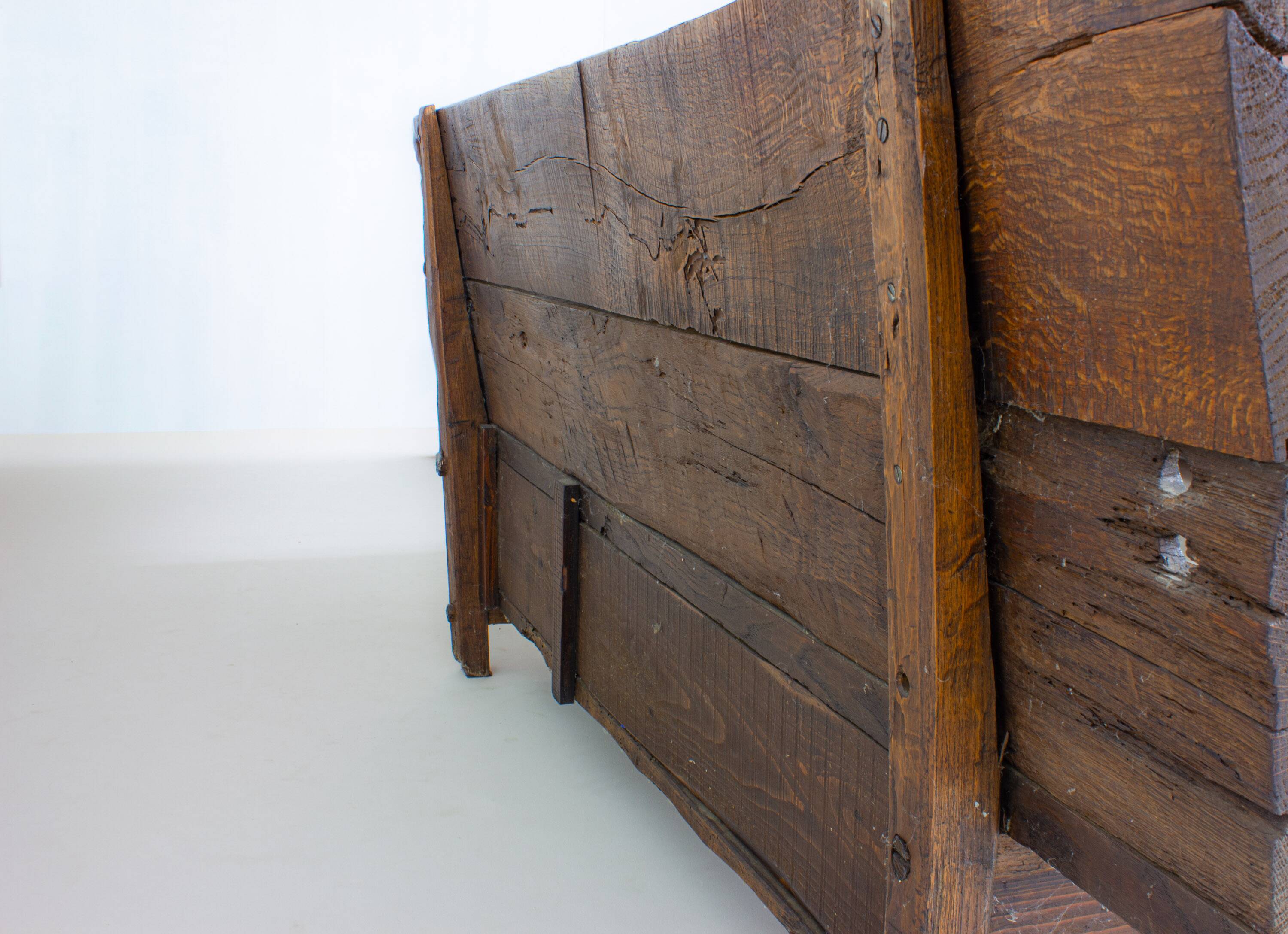 Early 1900s Art Populaire French fermette bench