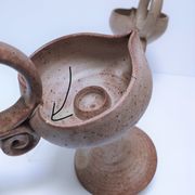 Pair of vintage “heart” sandstone candlesticks