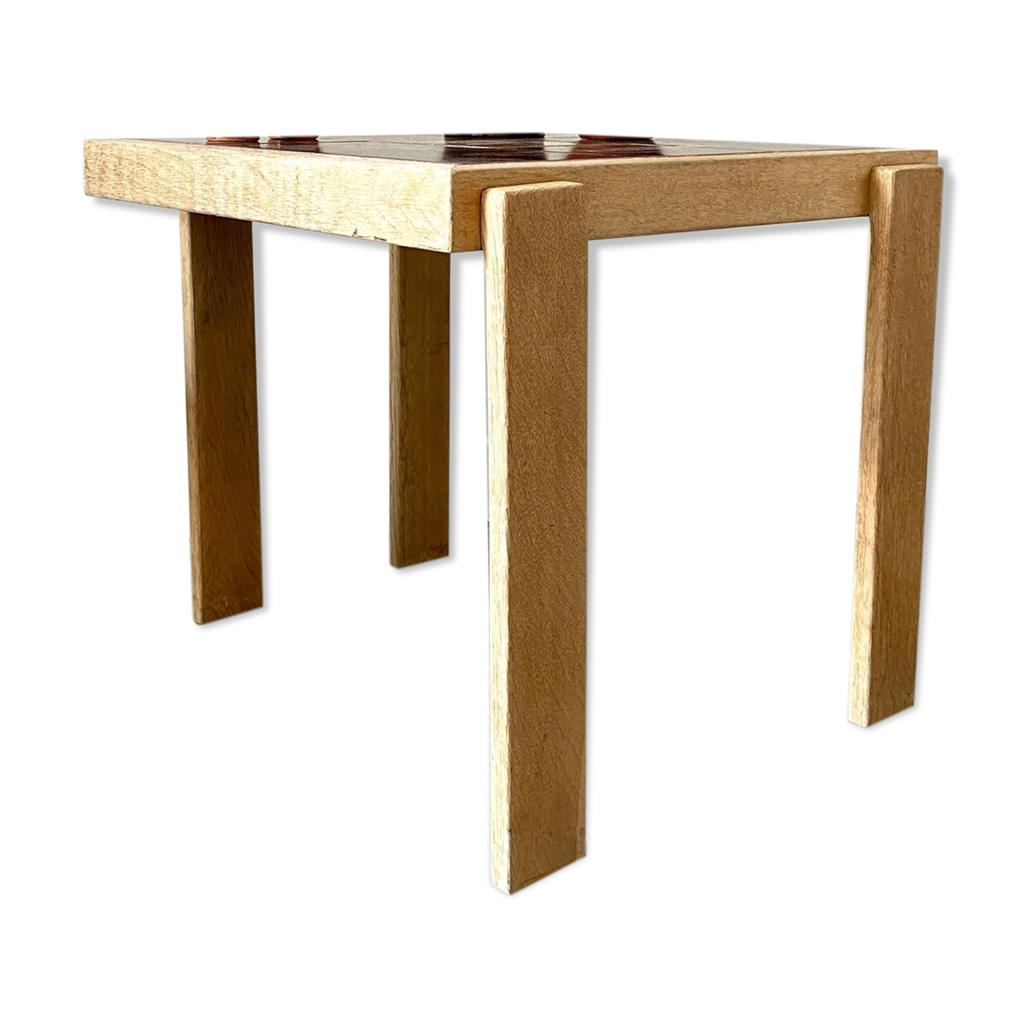Table basse en bois clair et céramique émaillée 4 x 49,5 cm