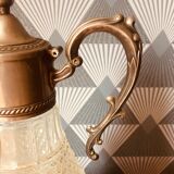 Italian wine carafe glass and silver plated