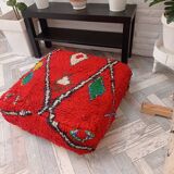 Handmade Berber pouf in wool 60 X 60 X 20 CM