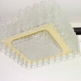 1 of the 3 superb Murano glass ice tubes ceiling lights by Doria, Germany, 1960s.