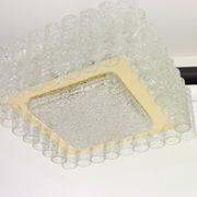 1 of the 3 superb Murano glass ice tubes ceiling lights by Doria, Germany, 1960s.