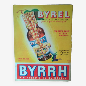 Une publicité papier vin apéritif byrel byrrh issue revue d'époque