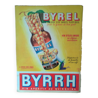 Une publicité papier vin apéritif byrel byrrh issue revue d'époque