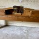 Superb antique/vintage headboard (Art Deco style) walnut burl.