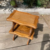 Set of 2 stools carved oak very sturdy top quality