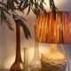 Raffia lamp and shade, 2 M fabric cable