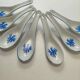 Lot de 8 cuillères asiatiques en porcelaine blanche et bleue – style Chantong chinois traditionnel