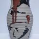 vase grès glaçure tenmoku signé cp