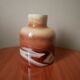 Contemporary design ceramic vase handcrafted minimalist shape brown tones