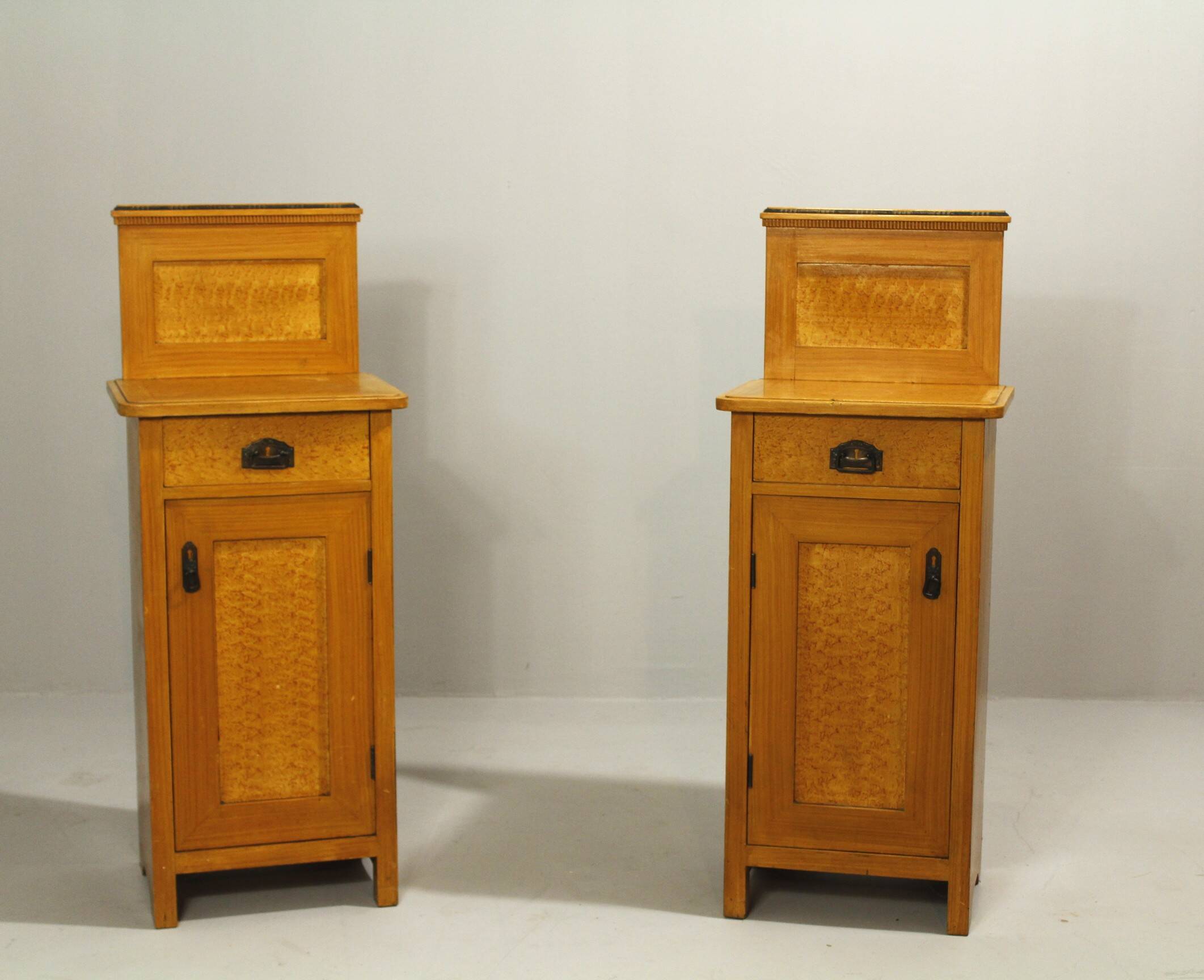 Pair of Bedside Tables. Folk art, Bohemia 1920