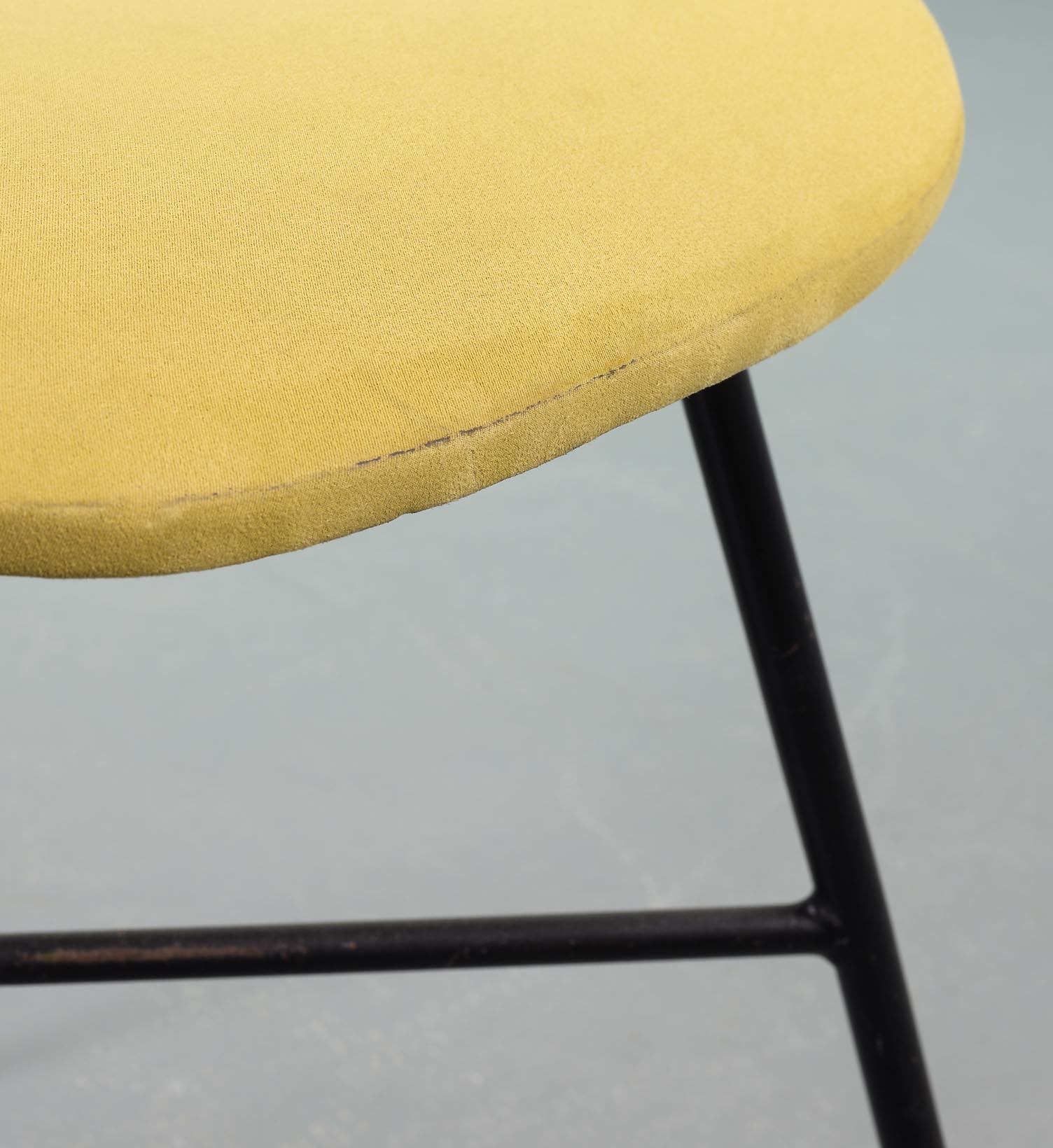 Elegant Italian Midcentury Yellow Side Chair