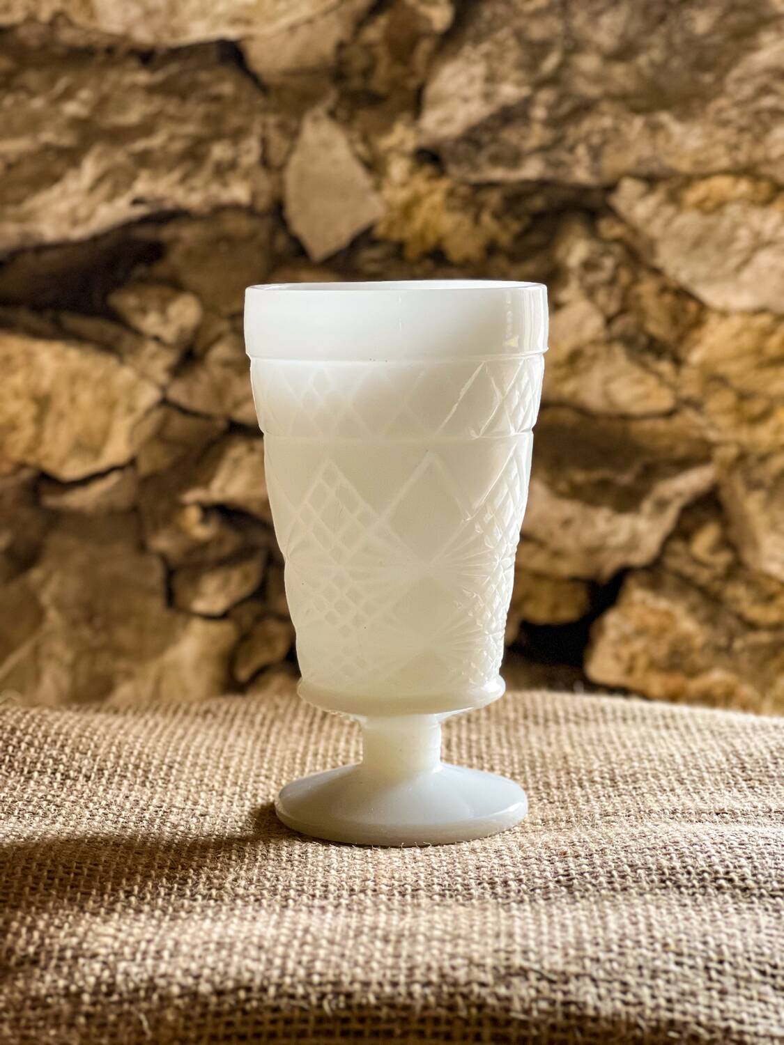 Big Top Peanut Butter Cup in Milk Glass Opaline Glass