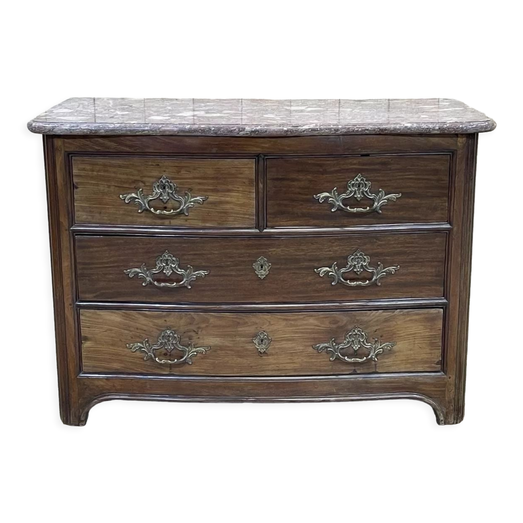 Regency period chest of drawers in amaranth and marble top - 18th century