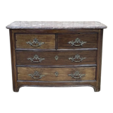Regency period chest of drawers in amaranth and marble top - 18th century