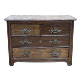 Commode d'époque Régence en amarante et dessus marbre - XVIIIème