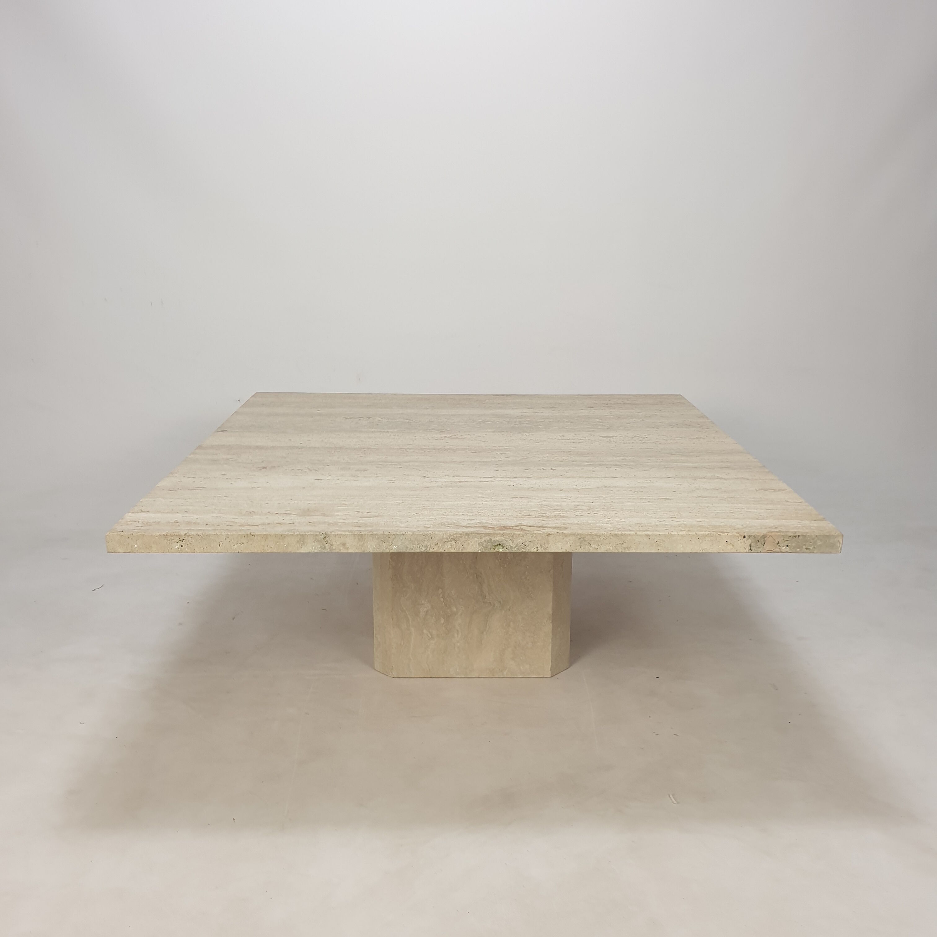 Italian travertine coffee table, 1980s